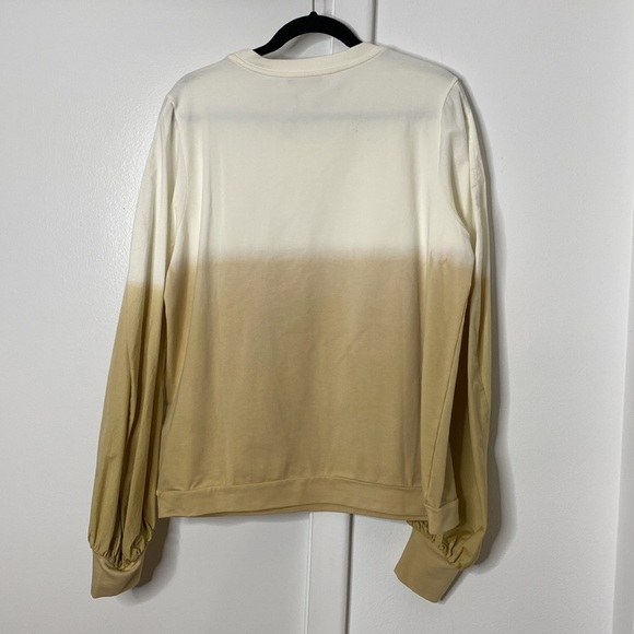 DOROTHEE SCHMACHER OMBRE COLOR BLOCK PUFF SLEEVE TOP, size 5 (XL) - Picture 10 of 10